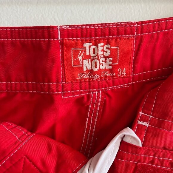 Toes on the Nose Mens Board shorts size 34 / red / EUC - Picture 4 of 9